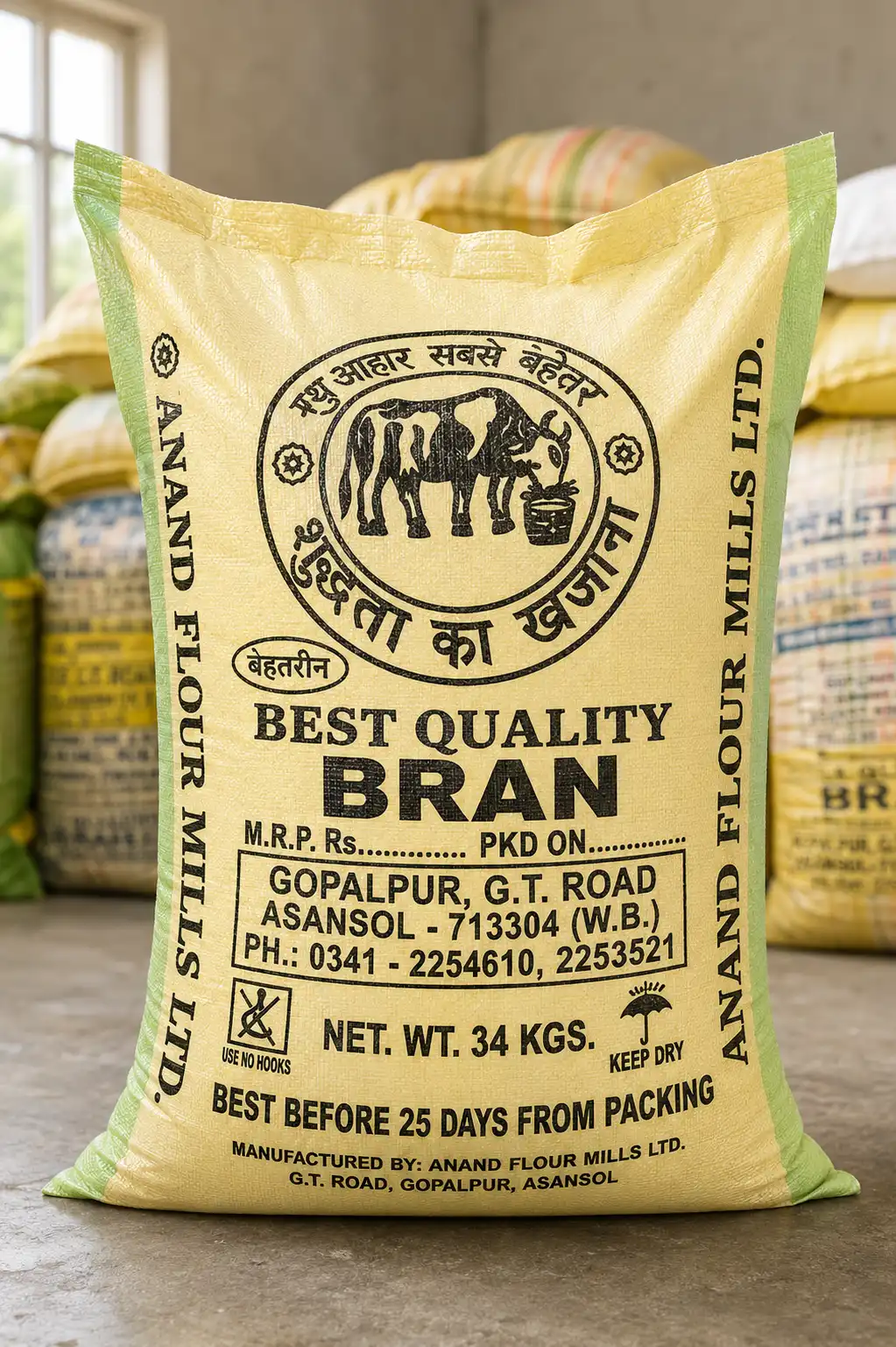 Export Quality Wheat Bran 34 Kg